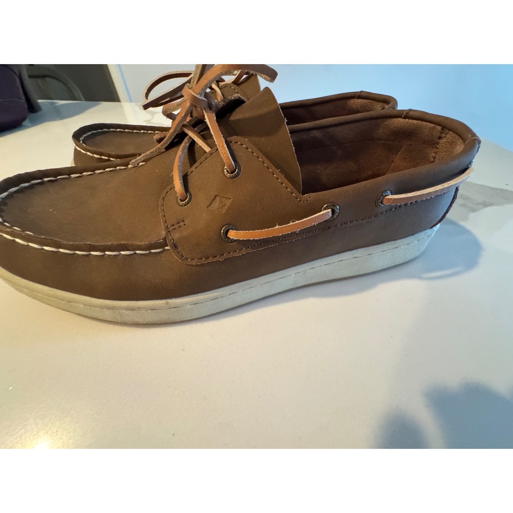 Sperry Top-Sider Mens Brown Leather Boat Shoes Loafers Moc Toe Classic Nautical - Picture 8 of 9